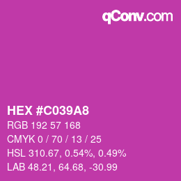 颜色代码: HEX #C039A8 | qconv.com