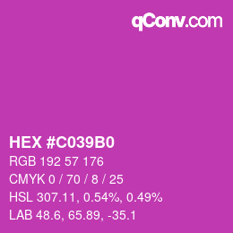 Color code: HEX #C039B0 | qconv.com