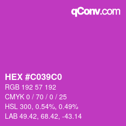 カラーコード: HEX #C039C0 | qconv.com