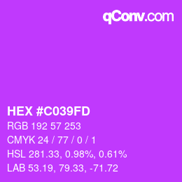 Color code: HEX #C039FD | qconv.com