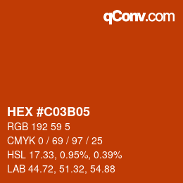 Color code: HEX #C03B05 | qconv.com