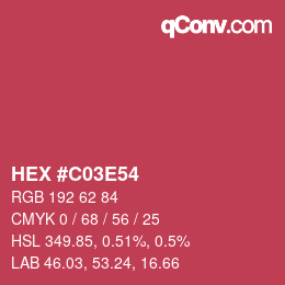 Color code: HEX #C03E54 | qconv.com