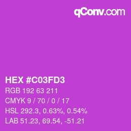 カラーコード: HEX #C03FD3 | qconv.com