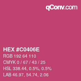 カラーコード: HEX #C0406E | qconv.com