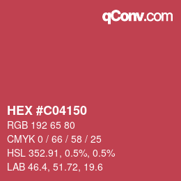 Color code: HEX #C04150 | qconv.com