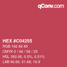 Color code: HEX #C04255 | qconv.com