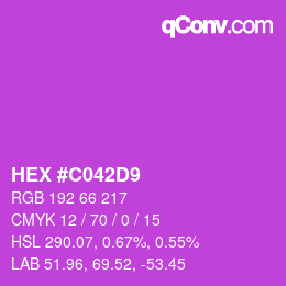 Color code: HEX #C042D9 | qconv.com