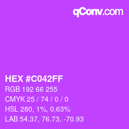 Color code: HEX #C042FF | qconv.com