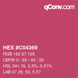 カラーコード: HEX #C04369 | qconv.com