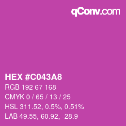 Color code: HEX #C043A8 | qconv.com