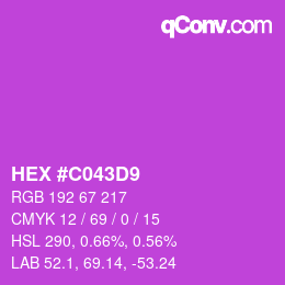 Color code: HEX #C043D9 | qconv.com