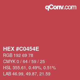 Color code: HEX #C0454E | qconv.com