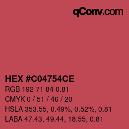 カラーコード: HEX #C04754CE | qconv.com