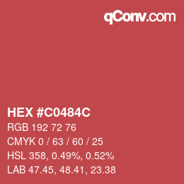 Color code: HEX #C0484C | qconv.com