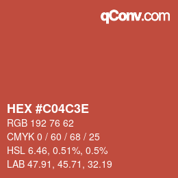 Color code: HEX #C04C3E | qconv.com