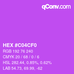 Color code: HEX #C04CF0 | qconv.com