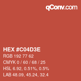 Color code: HEX #C04D3E | qconv.com