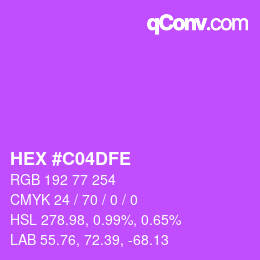 Color code: HEX #C04DFE | qconv.com
