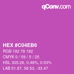 Farbcode: HEX #C04EB6 | qconv.com