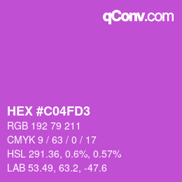 Color code: HEX #C04FD3 | qconv.com