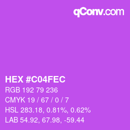 Color code: HEX #C04FEC | qconv.com