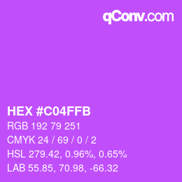 Color code: HEX #C04FFB | qconv.com