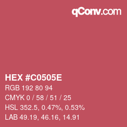 カラーコード: HEX #C0505E | qconv.com