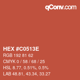 Color code: HEX #C0513E | qconv.com
