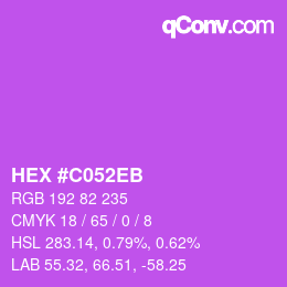 颜色代码: HEX #C052EB | qconv.com