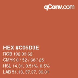 Color code: HEX #C05D3E | qconv.com
