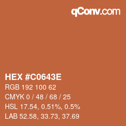 Color code: HEX #C0643E | qconv.com