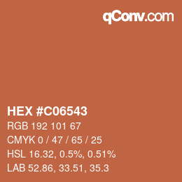Color code: HEX #C06543 | qconv.com
