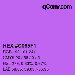 Color code: HEX #C065F1 | qconv.com