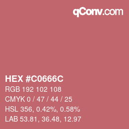 Color code: HEX #C0666C | qconv.com
