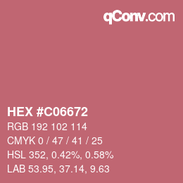 カラーコード: HEX #C06672 | qconv.com
