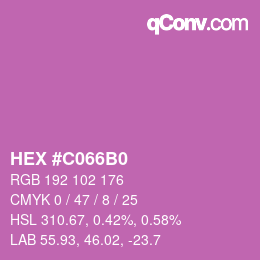 カラーコード: HEX #C066B0 | qconv.com