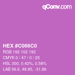 Color code: HEX #C066C0 | qconv.com