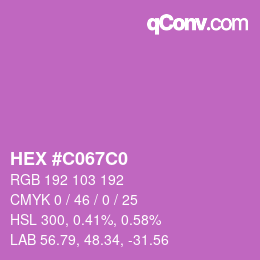 カラーコード: HEX #C067C0 | qconv.com