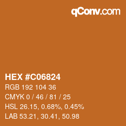 Color code: HEX #C06824 | qconv.com