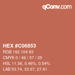 Color code: HEX #C06853 | qconv.com