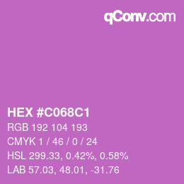 Farbcode: HEX #C068C1 | qconv.com