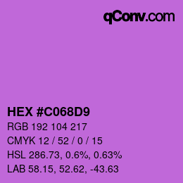 Color code: HEX #C068D9 | qconv.com