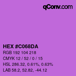 颜色代码: HEX #C068DA | qconv.com