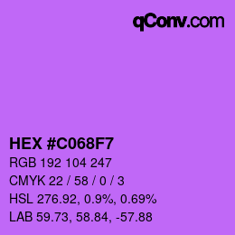 Color code: HEX #C068F7 | qconv.com