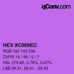 カラーコード: HEX #C069EC | qconv.com