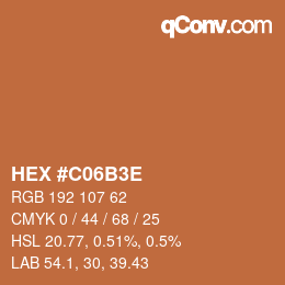 Color code: HEX #C06B3E | qconv.com