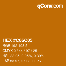 Farbcode: HEX #C06C05 | qconv.com