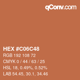 Color code: HEX #C06C48 | qconv.com