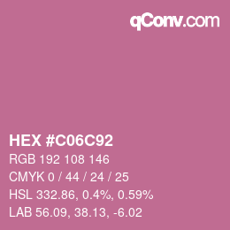 カラーコード: HEX #C06C92 | qconv.com