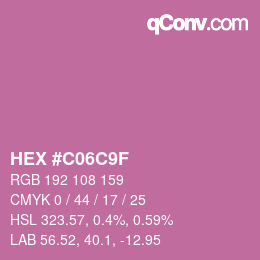 カラーコード: HEX #C06C9F | qconv.com